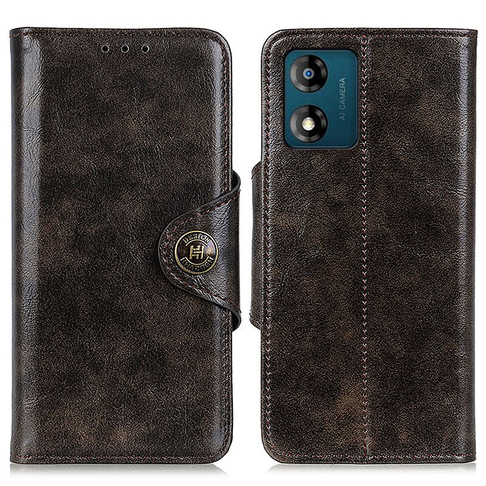 KHAZHEN Phone Case for Motorola Moto E13 4G Textured PU Leather Wallet Stand Smartphone Cover KHAZHEN Phone Case for Motorola Moto E13 4G Textured PU Leather Wallet Stand Smartphone Cover